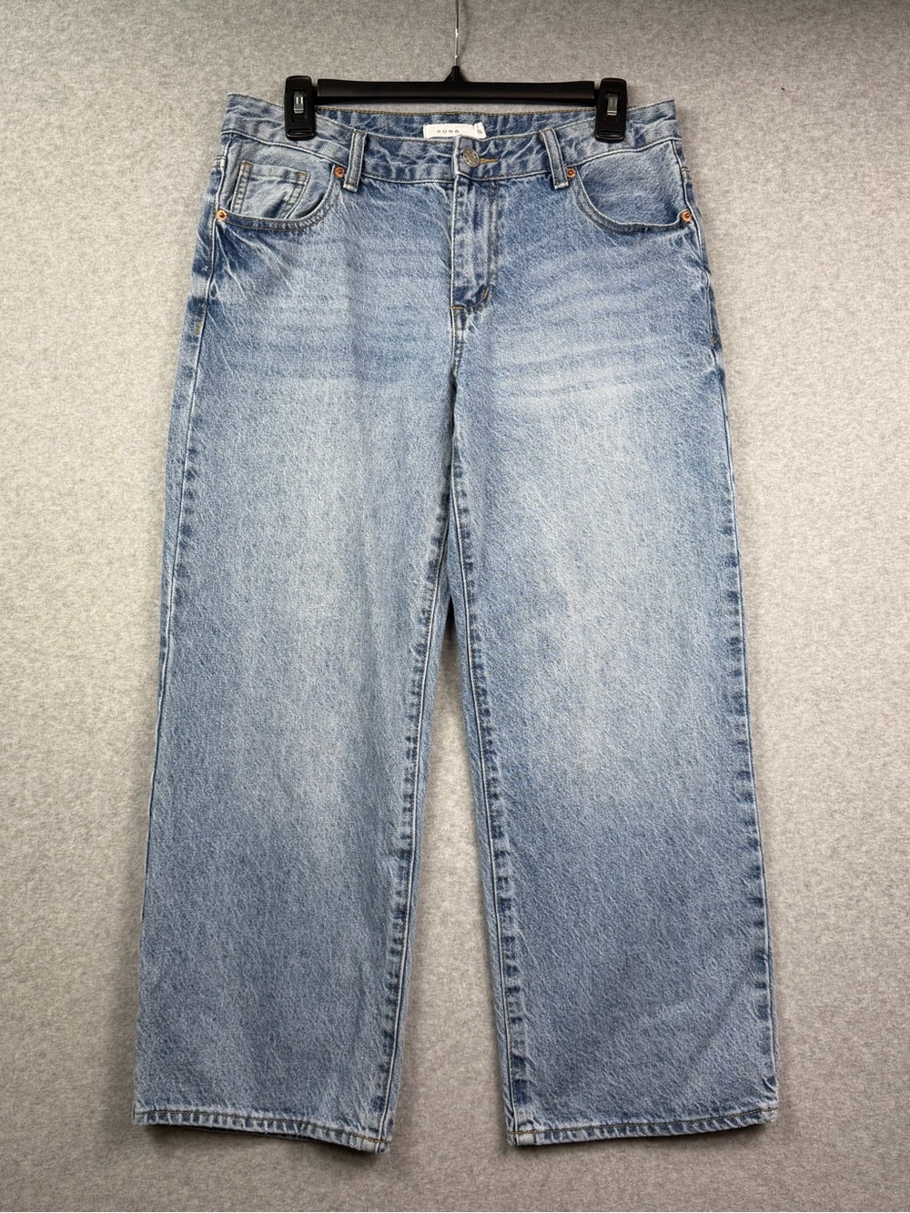 S.O.N.G Wide Leg Jeans Light Was 100% Cotton Rigid Baggy Denim Women’s Size 7/28